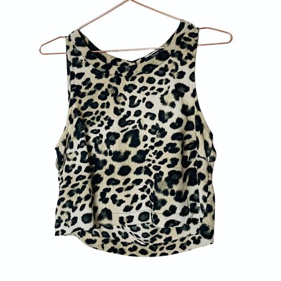 EUC Forever 21 Animal Print Open Back Crop Top S - Picture 1 of 6